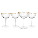 The Wine Savant Gold Rim Glasses 6 oz, Set of 4 Gold Rim Classic Manhattan Glasses
