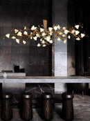 Flower Bloom Branch Brass Chandelier