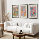 Boho Flower Market Set of 3 Posters. New York, London, Rome by Wall Art Set