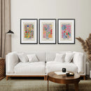 Boho Flower Market Set of 3 Posters. New York, London, Rome by Wall Art Set