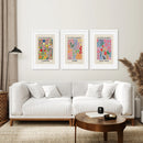 Boho Flower Market Set of 3 Posters. New York, London, Rome by Wall Art Set