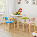 Flower-shaped Children Table Set Wooden Play and Activity Table with 2 Colorful Chairs and Stools-Multicolor by LJGDeals