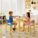 Flower-shaped Children Table Set Wooden Play and Activity Table with 2 Colorful Chairs and Stools-Multicolor by LJGDeals