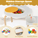 Flower-shaped Children Table Set Wooden Play and Activity Table with 2 Colorful Chairs and Stools-Multicolor by LJGDeals