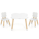 Flower-shaped Kids Table Set with Solid Pine Wood Legs