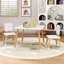 Flower-shaped Kids Table Set with Solid Pine Wood Legs