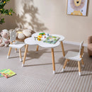 Flower-shaped Kids Table Set with Solid Pine Wood Legs by LJGDeals