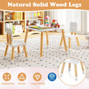 Flower-shaped Kids Table Set with Solid Pine Wood Legs