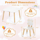 Flower-shaped Kids Table Set with Solid Pine Wood Legs
