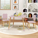 Flower-shaped Kids Table Set with Solid Pine Wood Legs