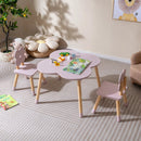 Flower-shaped Kids Table Set with Solid Pine Wood Legs by LJGDeals