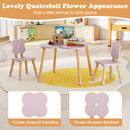 Flower-shaped Kids Table Set with Solid Pine Wood Legs