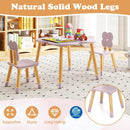 Flower-shaped Kids Table Set with Solid Pine Wood Legs by LJGDeals