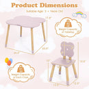 Flower-shaped Kids Table Set with Solid Pine Wood Legs by LJGDeals