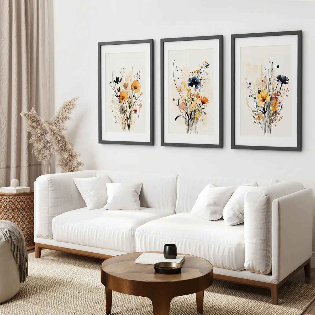Neutral Watercolor Wildflower Art Prints Set, photo 3 of 9