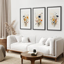 Neutral Watercolor Wildflower Art Prints Set by Wall Art Set