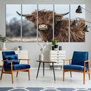 Fluffy Highland Cow Wall Art Canvas Print