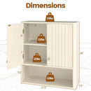 Fluted Bathroom Wall Cabinet with Open Shelf by LJGDeals