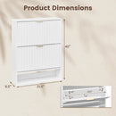 Fluted Shoe Cabinet with 2 Flip Drawers and Open Storage by LJGDeals