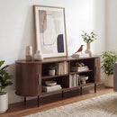 Fluted TV Stand for TVs up to 60" Mid Century Curved Entertainment Center by LJGDeals