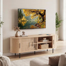 Fluted TV Stand for TVs up to 60" Mid Century Curved Entertainment Center by LJGDeals