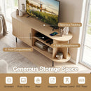 Fluted TV Stand for TVs up to 60" Mid Century Curved Entertainment Center by LJGDeals