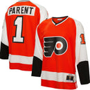 Bernie Parent Philadelphia Flyers Mitchell & Ness Orange 1974/75 Blue Line Player Jersey by Dynasty Sports & Framing