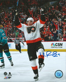 Ivan Provorov Philadelphia Flyers Celebration Autographed 16" x 20" Hockey Photo by Dynasty Sports & Framing