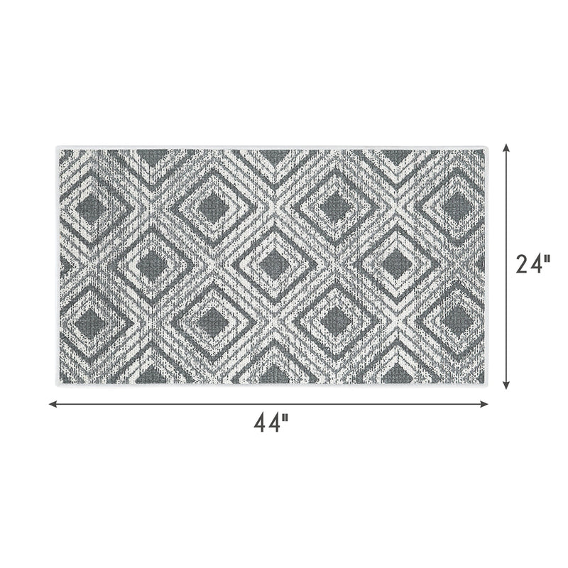 Geometric Design Multipurpose Floor Mat | 24"x44" | Gray2