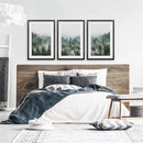 Minimalist Set of 3 Green Misty Mountain Forest Prints by Wall Art Set