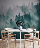 Foggy Forest Mountain Wallpaper Mural.