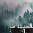 Foggy Forest Mountain Wallpaper Mural.