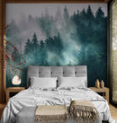 Foggy Forest Mountain Wallpaper Mural.