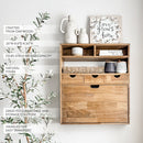 Rustic Oak Wood Fold Down Shelf by Decor Steals