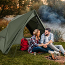 Foldable 2-Person Camping Cot Tent with Pop-up Tent Shelter and Portable Wheeled Bag-Green by LJGDeals