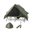 Foldable 2-Person Camping Cot Tent with Pop-up Tent Shelter and Portable Wheeled Bag-Green by LJGDeals