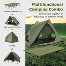 Foldable 2-Person Camping Cot Tent with Pop-up Tent Shelter and Portable Wheeled Bag-Green by LJGDeals