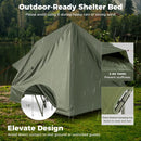 Foldable 2-Person Camping Cot Tent with Pop-up Tent Shelter and Portable Wheeled Bag-Green by LJGDeals