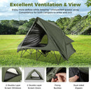 Foldable 2-Person Camping Cot Tent with Pop-up Tent Shelter and Portable Wheeled Bag-Green by LJGDeals