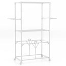 68.5 Inches Foldable Aluminum Laundry Rack with Hanging Rods and Drying Shelves-White by LJGDeals