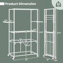 68.5 Inches Foldable Aluminum Laundry Rack with Hanging Rods and Drying Shelves-White by LJGDeals