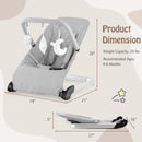 Foldable Baby Bouncer with Removable Fabric Cover and Toy Bar by LJGDeals