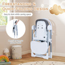 Foldable Baby High Chair with Adjustable Height and Relining Seat