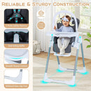 Foldable Baby High Chair with Adjustable Height and Relining Seat by LJGDeals