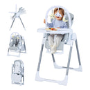 Foldable Baby High Chair with Adjustable Height and Relining Seat