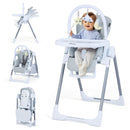 Foldable Baby High Chair with Adjustable Height and Relining Seat