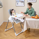 Foldable Baby High Chair with Adjustable Height and Relining Seat