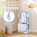 Foldable Baby High Chair with Adjustable Height and Relining Seat