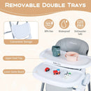 Foldable Baby High Chair with Adjustable Height and Relining Seat by LJGDeals
