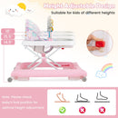 Foldable Baby Walker with Removable Seat and Adjustable Height for 6-12 Months